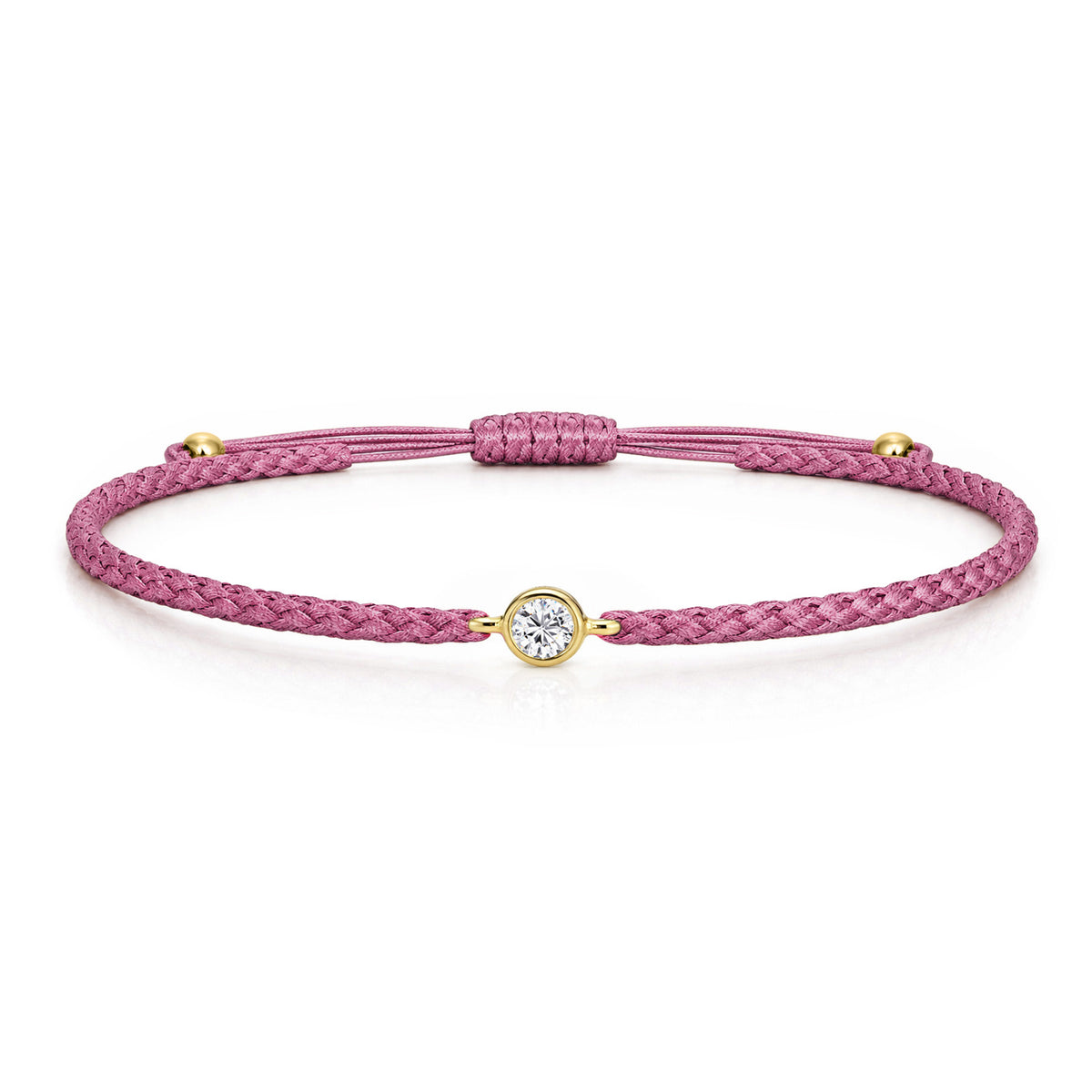 SOLEA Textilarmband berry mit 0.20 ct. Lab Grown Diamond