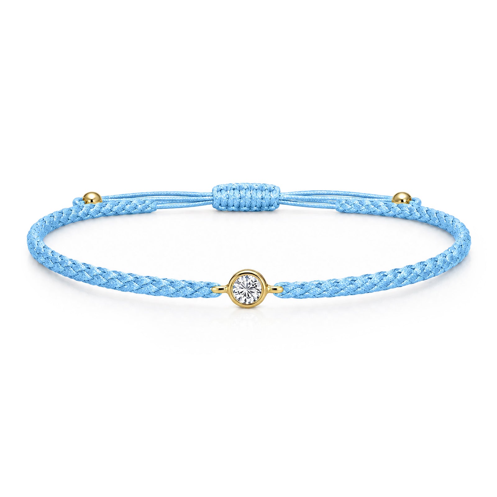 SOLEA Textilarmband hellblau mit 0.20 ct. Lab Grown Diamond