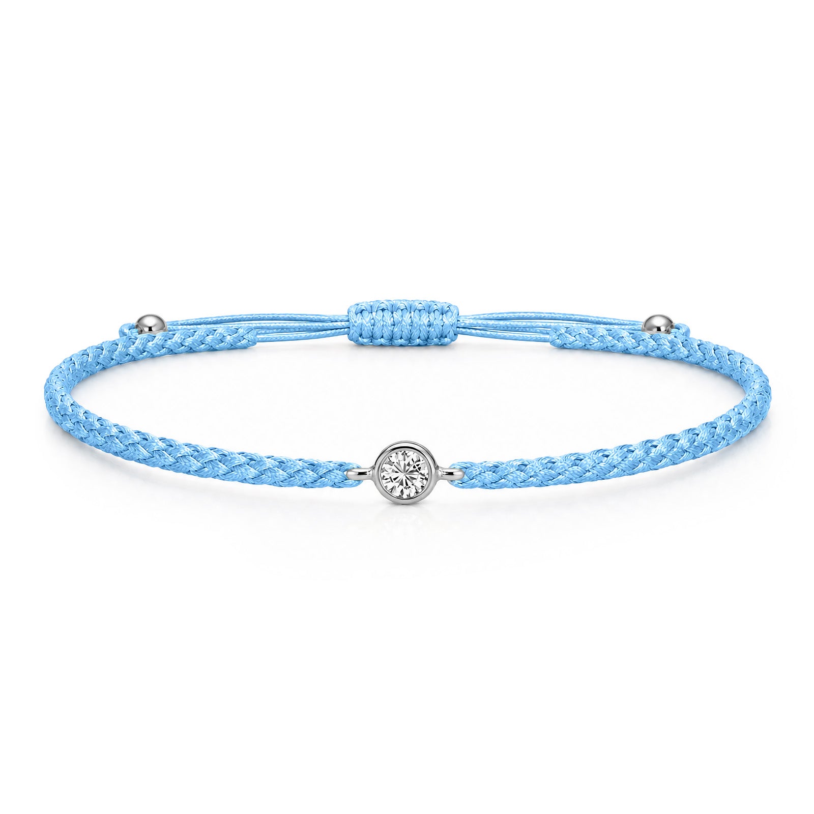 SOLEA Textilarmband hellblau mit 0.20 ct. Lab Grown Diamond
