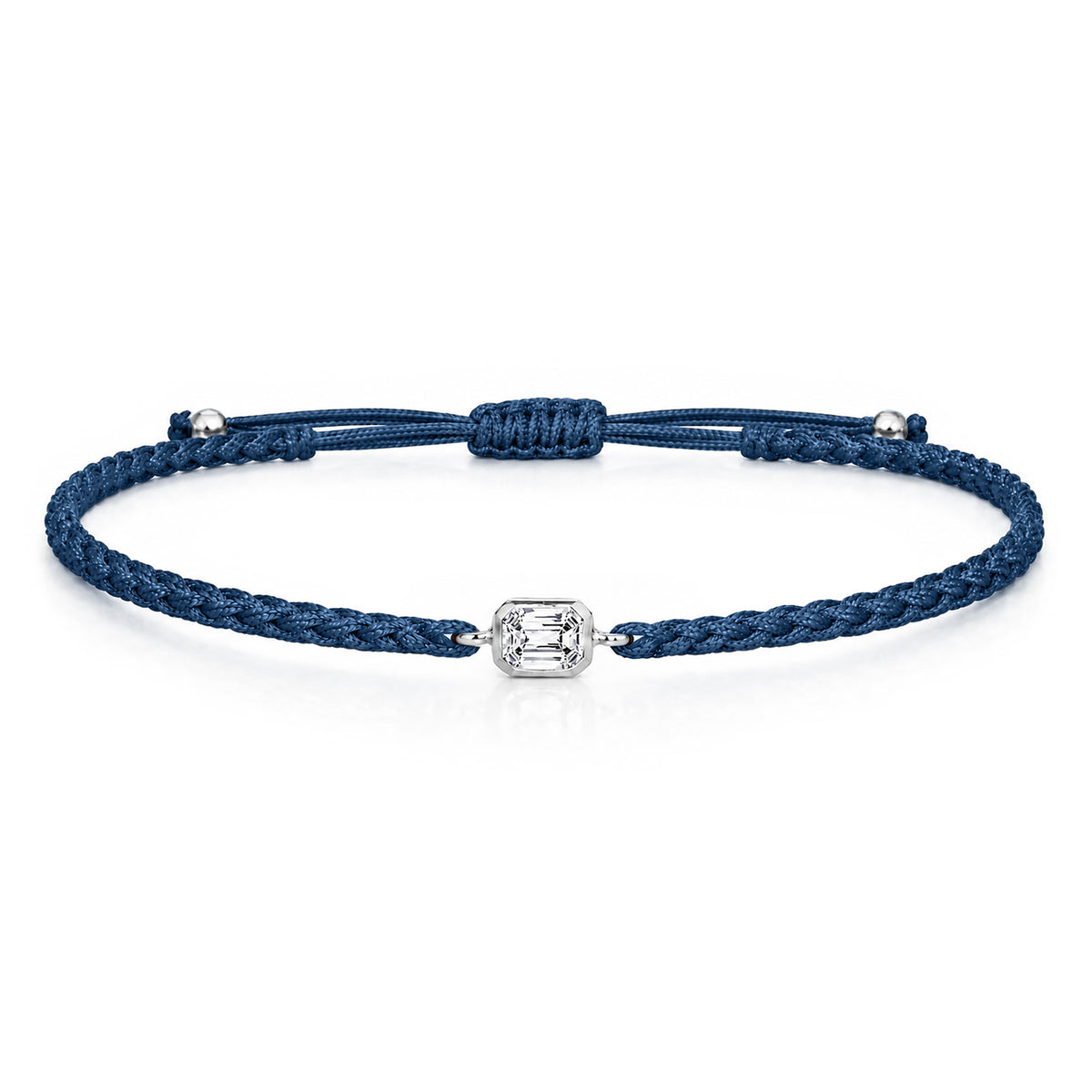 ELARA Textilarmband dunkelblau mit 0.20 ct. Lab Grown Diamond