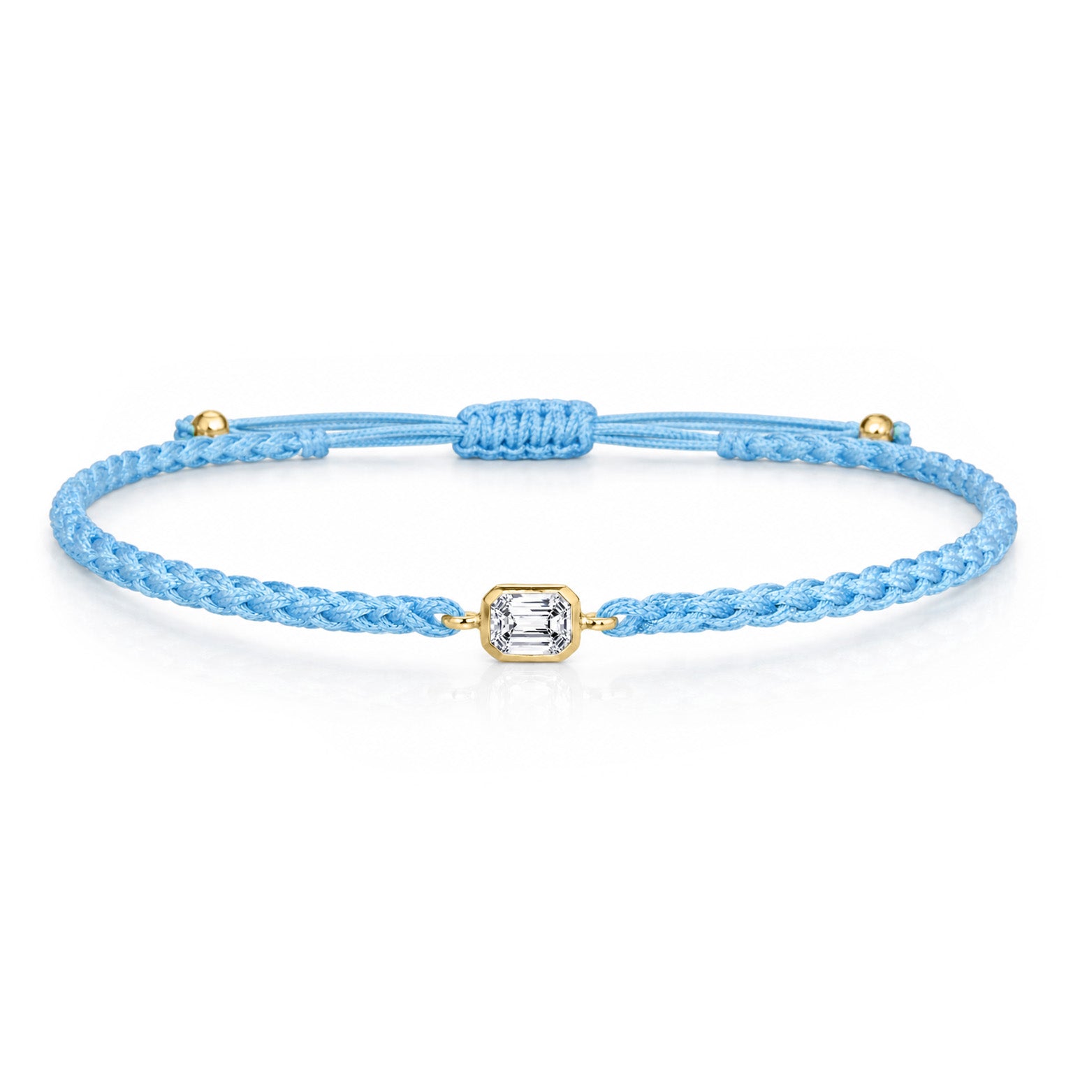 ELARA Textilarmband hellblau mit 0.20 ct. Lab Grown Diamond