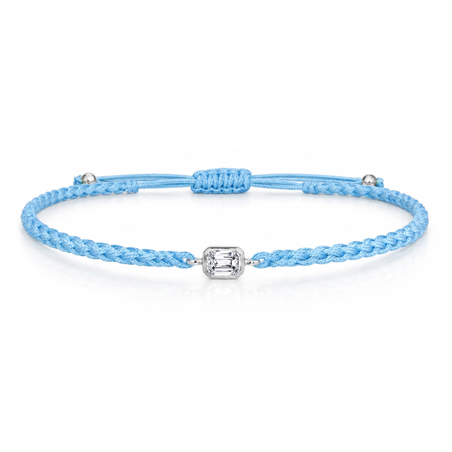 ELARA Textilarmband hellblau mit 0.20 ct. Lab Grown Diamond