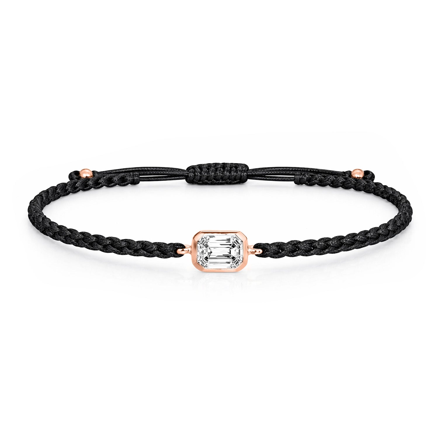ELARA Textilarmband schwarz mit 0.20 ct. Lab Grown Diamond