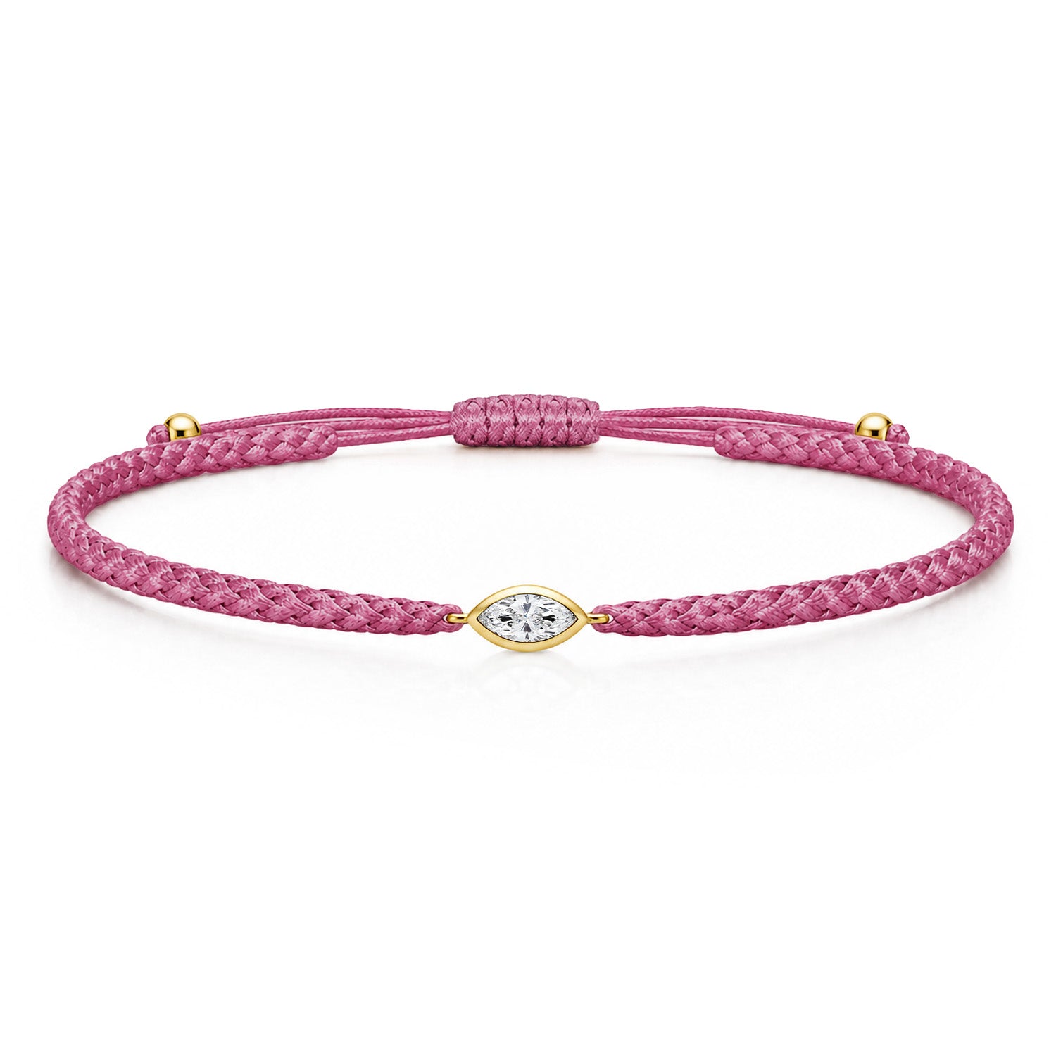 VELIA Textilarmband berry mit 0.20 ct. Lab Grown Diamond
