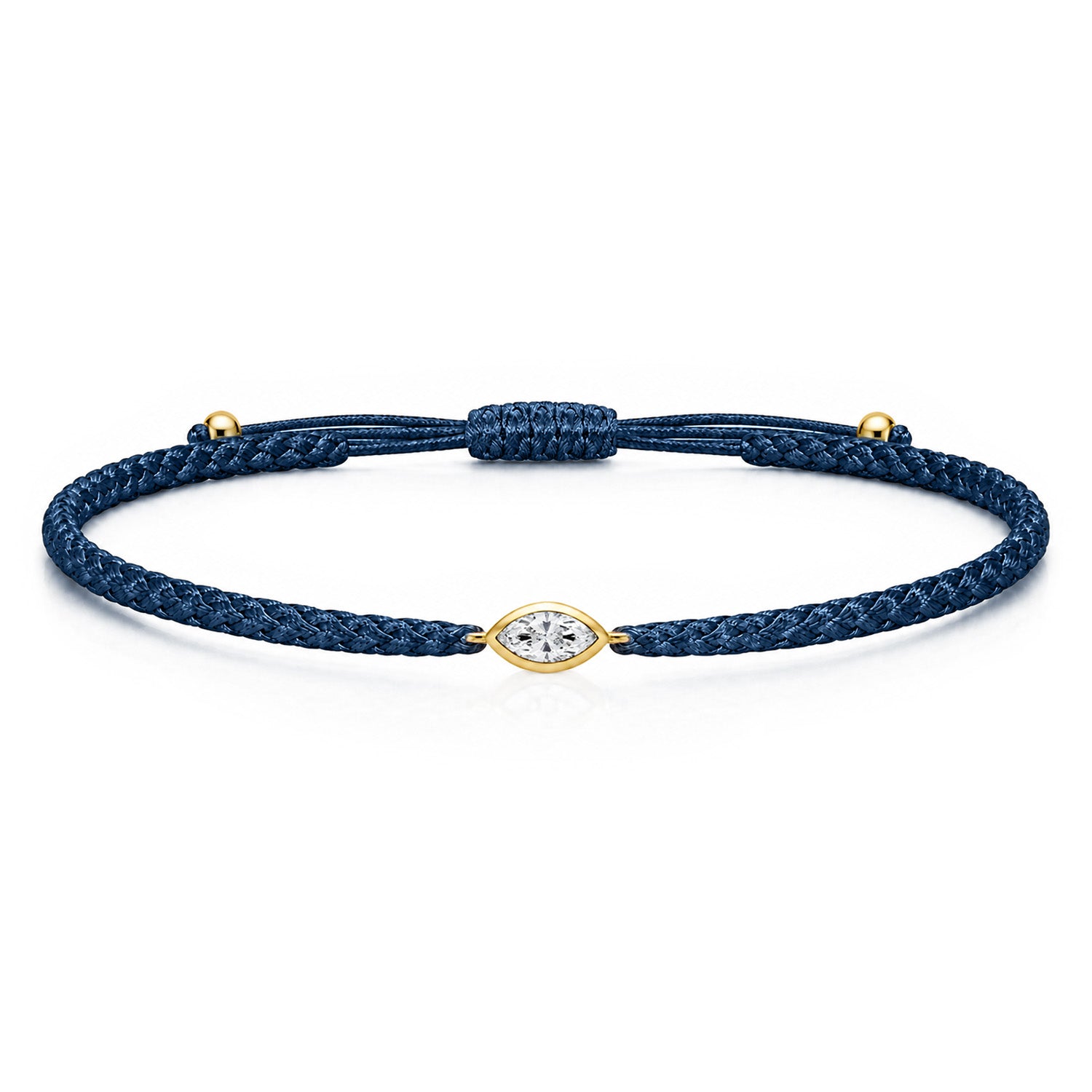 VELIA Textilarmband dunkelblau mit 0.20 ct. Lab Grown Diamond