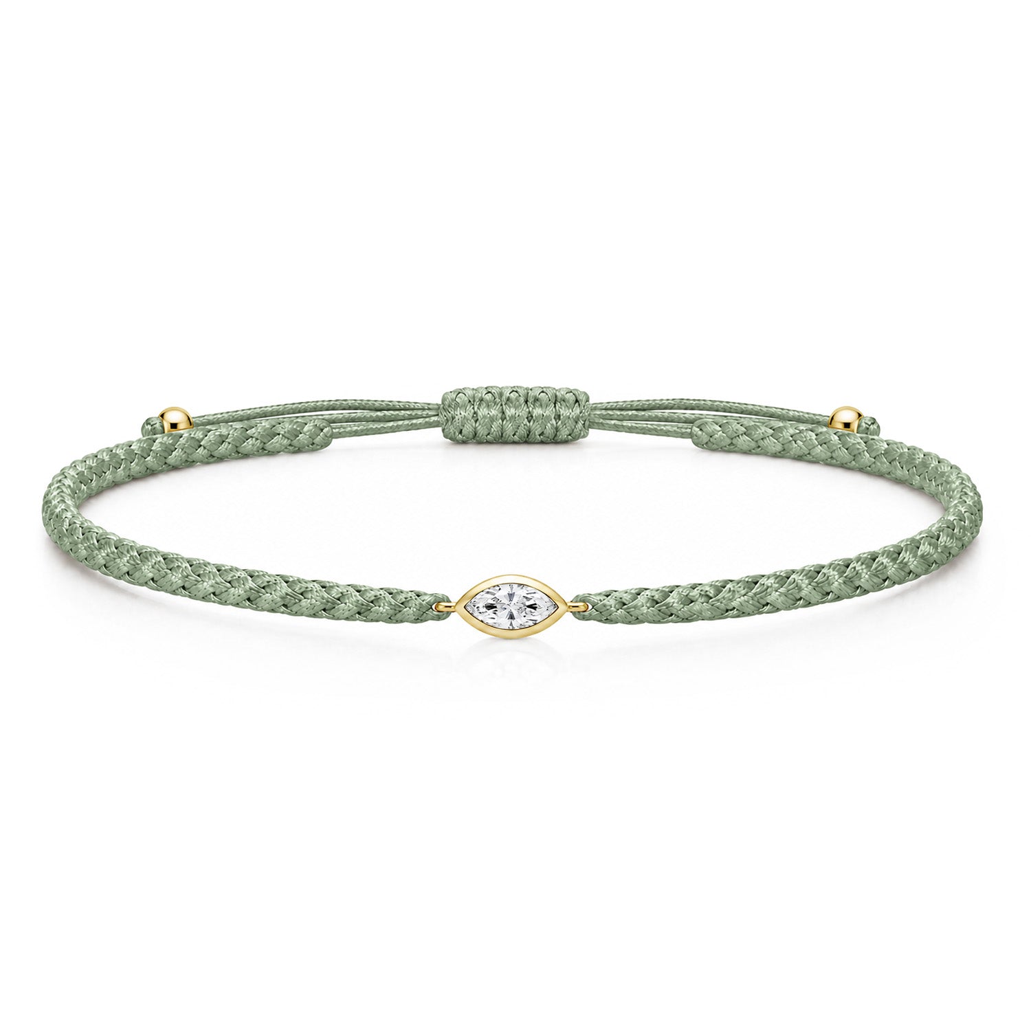 VELIA Textilarmband grün mit 0.20 ct. Lab Grown Diamond