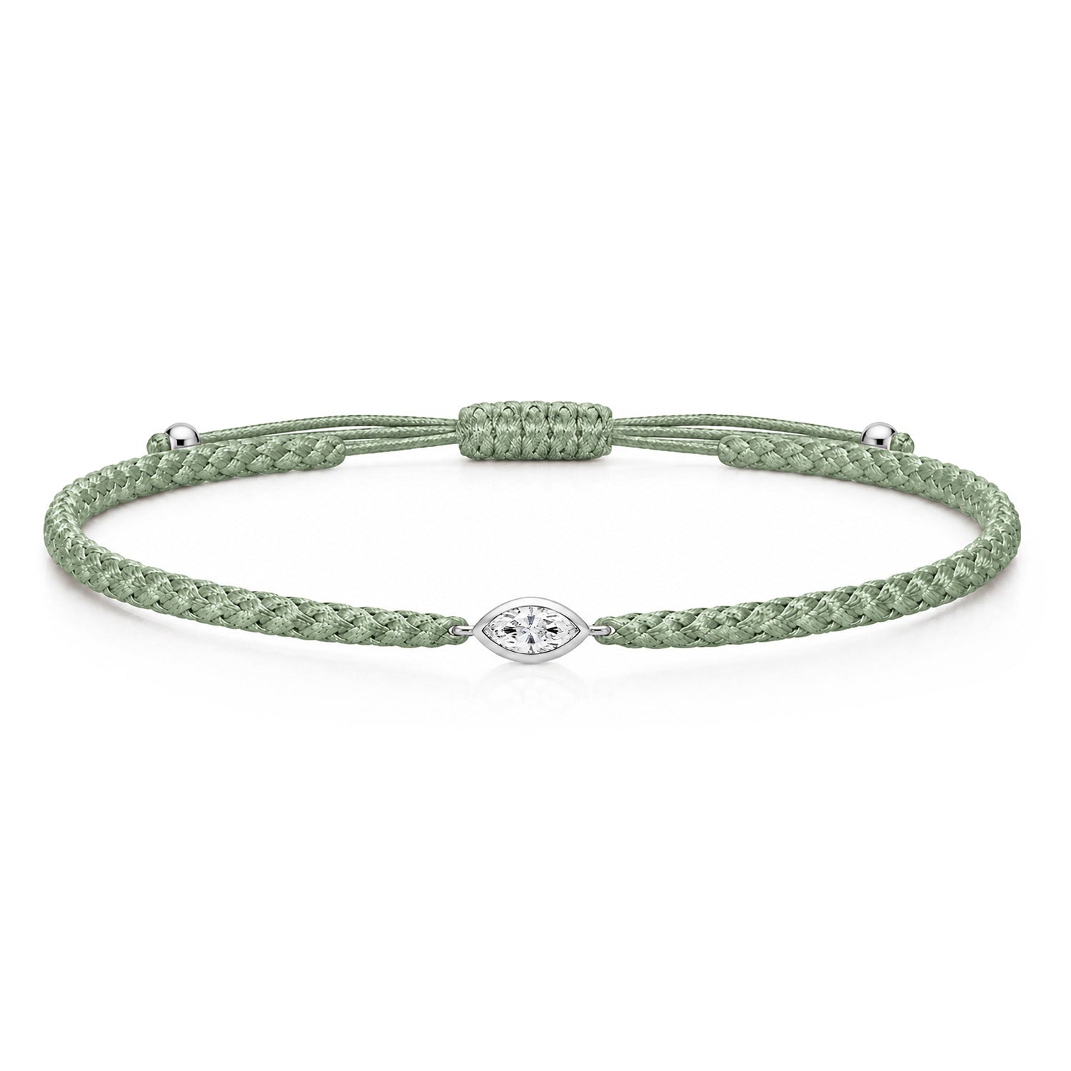 VELIA Textilarmband grün mit 0.20 ct. Lab Grown Diamond