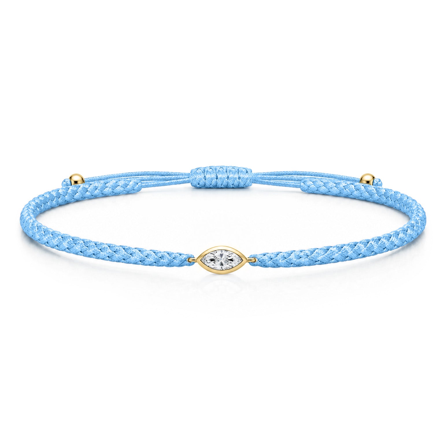 VELIA Textilarmband hellblau mit 0.20 ct. Lab Grown Diamond