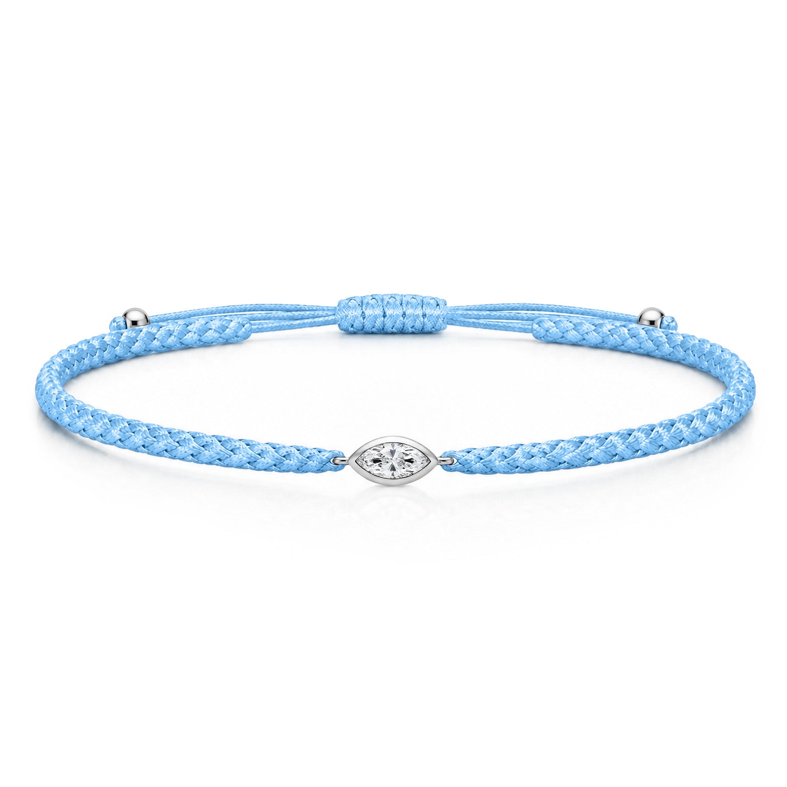 VELIA Textilarmband hellblau mit 0.20 ct. Lab Grown Diamond