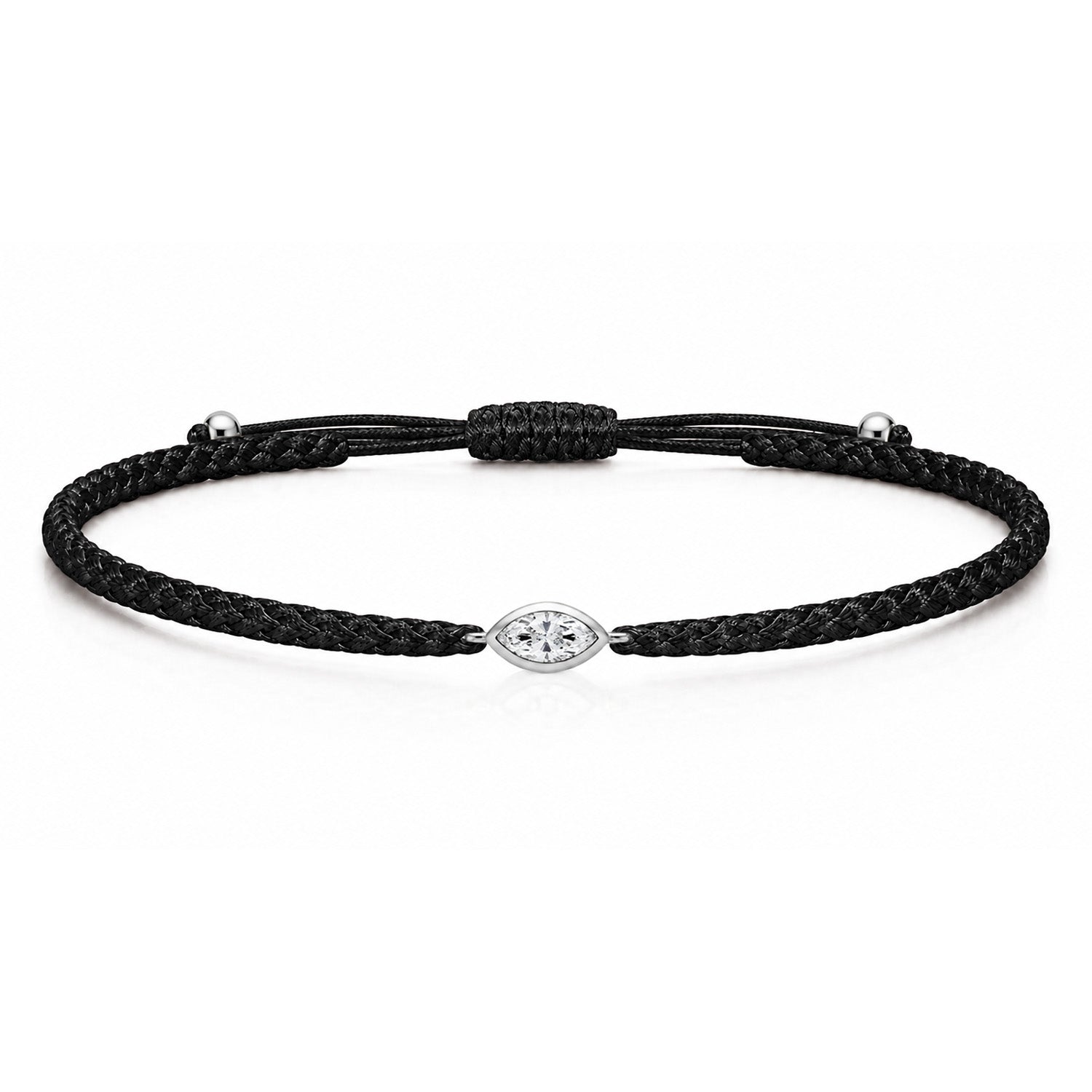 VELIA Textilarmband schwarz mit 0.20 ct. Lab Grown Diamond