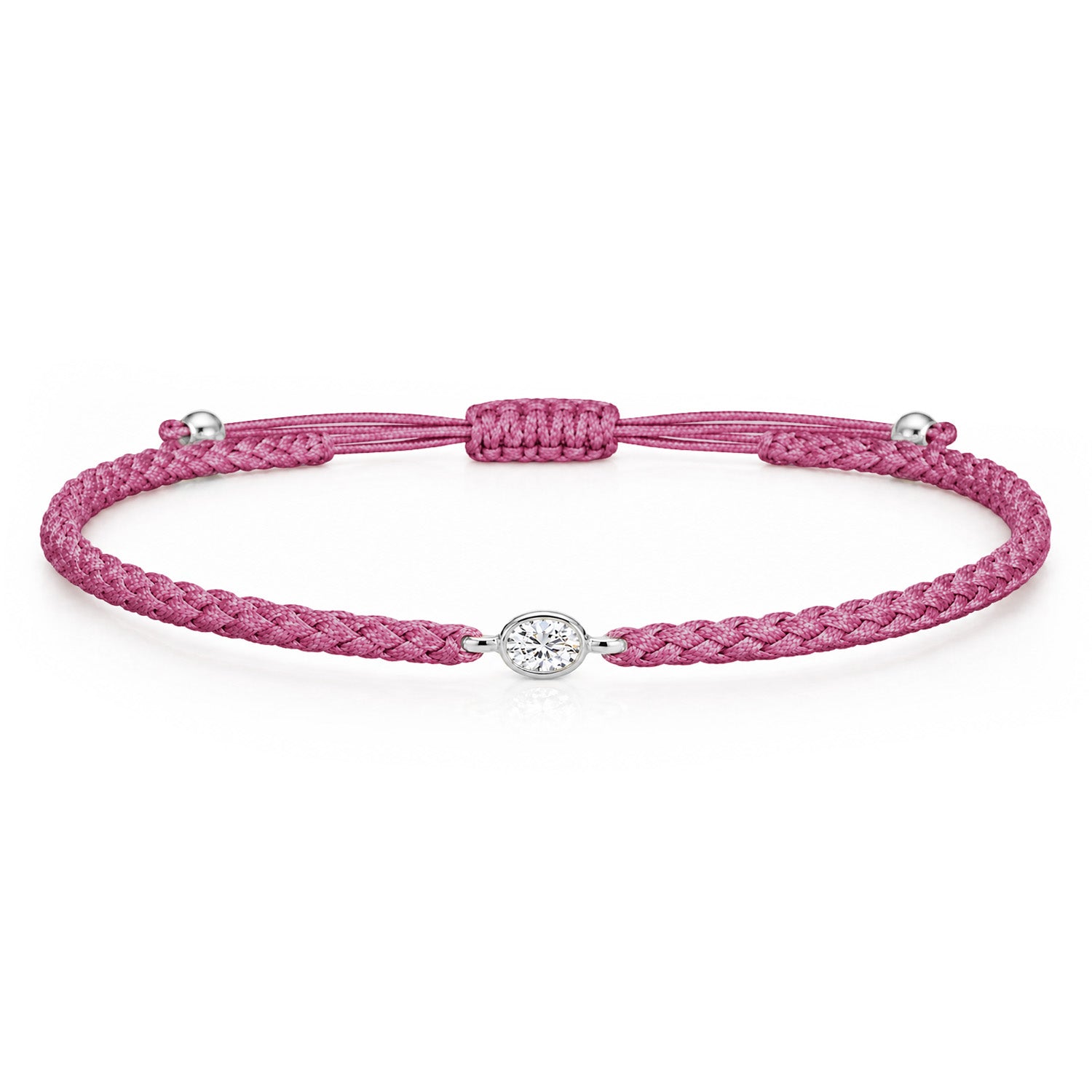 ORELIA Textilarmband berry mit 0.20 ct. Lab Grown Diamond