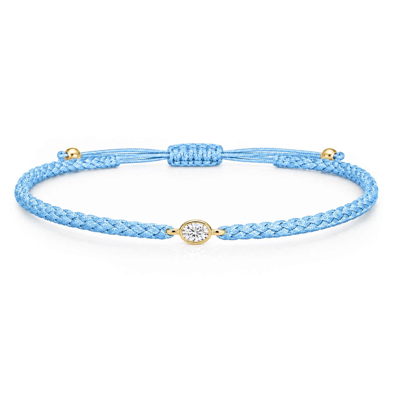 ORELIA Textilarmband hellblau mit 0.20 ct. Lab Grown Diamond