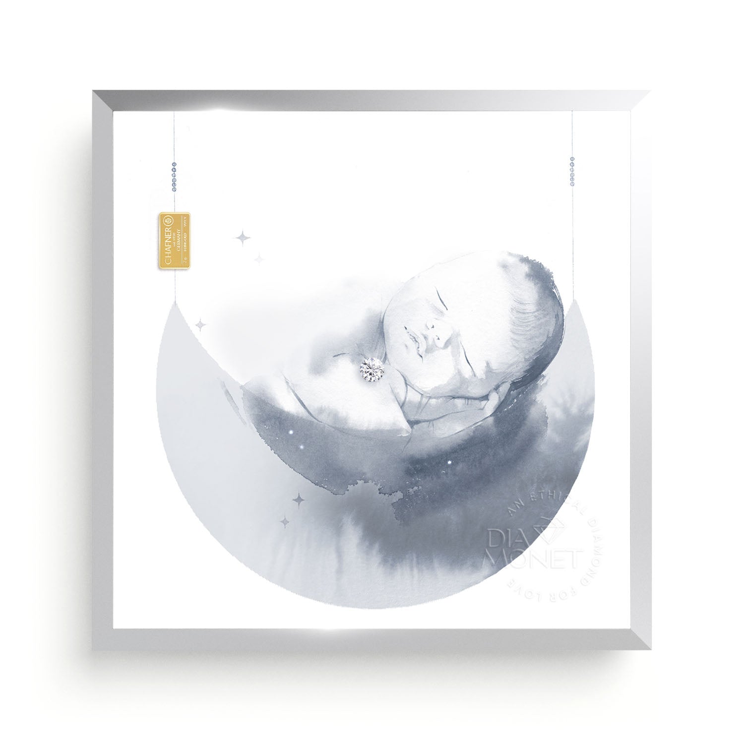 THE PRESENT "Babymoon" im Aluminium Rahmen natur