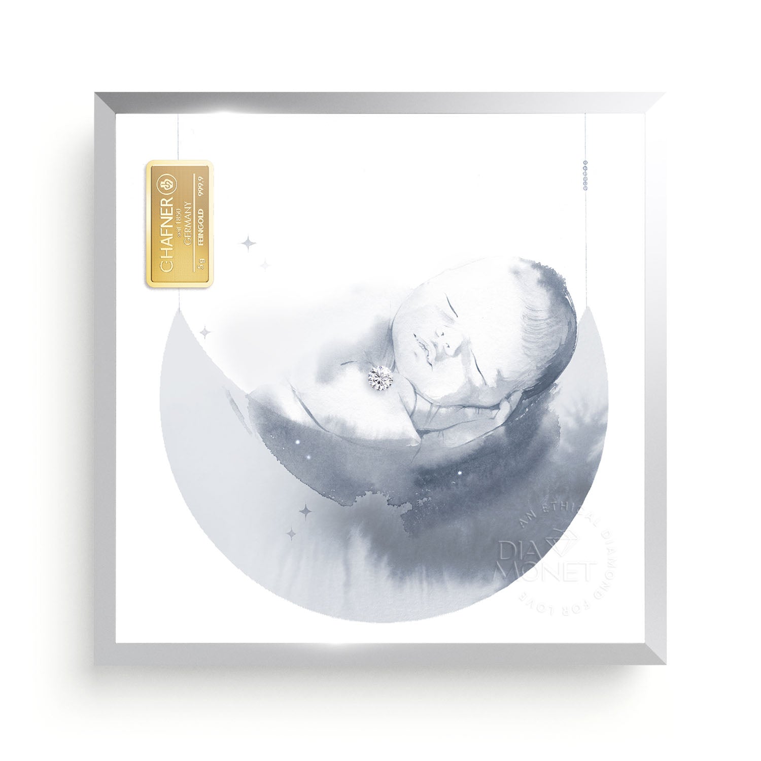 THE PRESENT "Babymoon" im Aluminium Rahmen natur