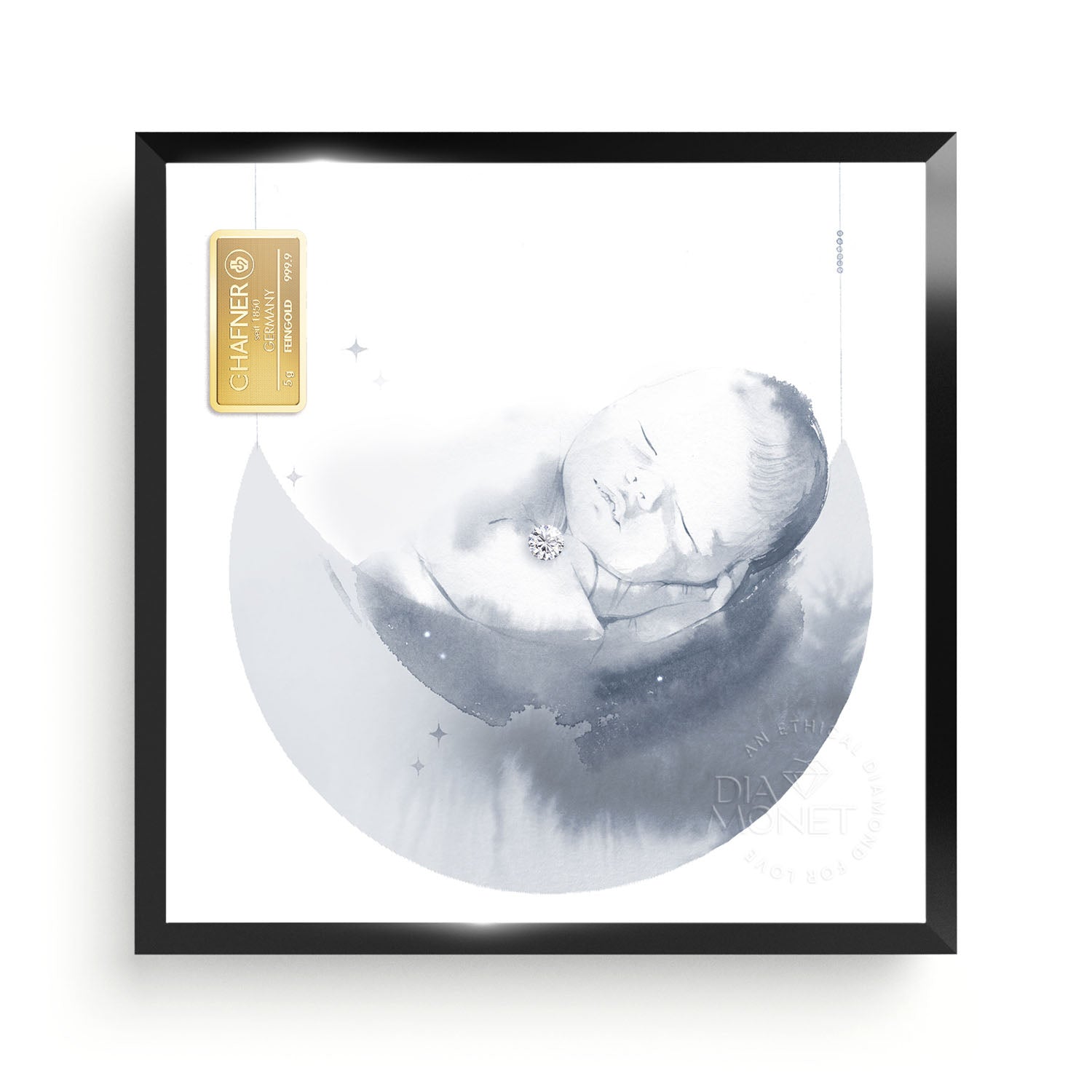 THE PRESENT "Babymoon" im Aluminium Rahmen schwarz