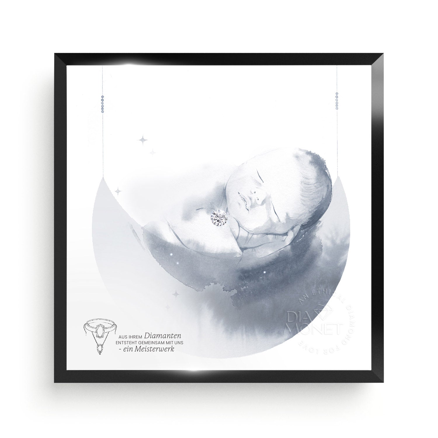 THE PRESENT "Babymoon" im Aluminium Rahmen schwarz