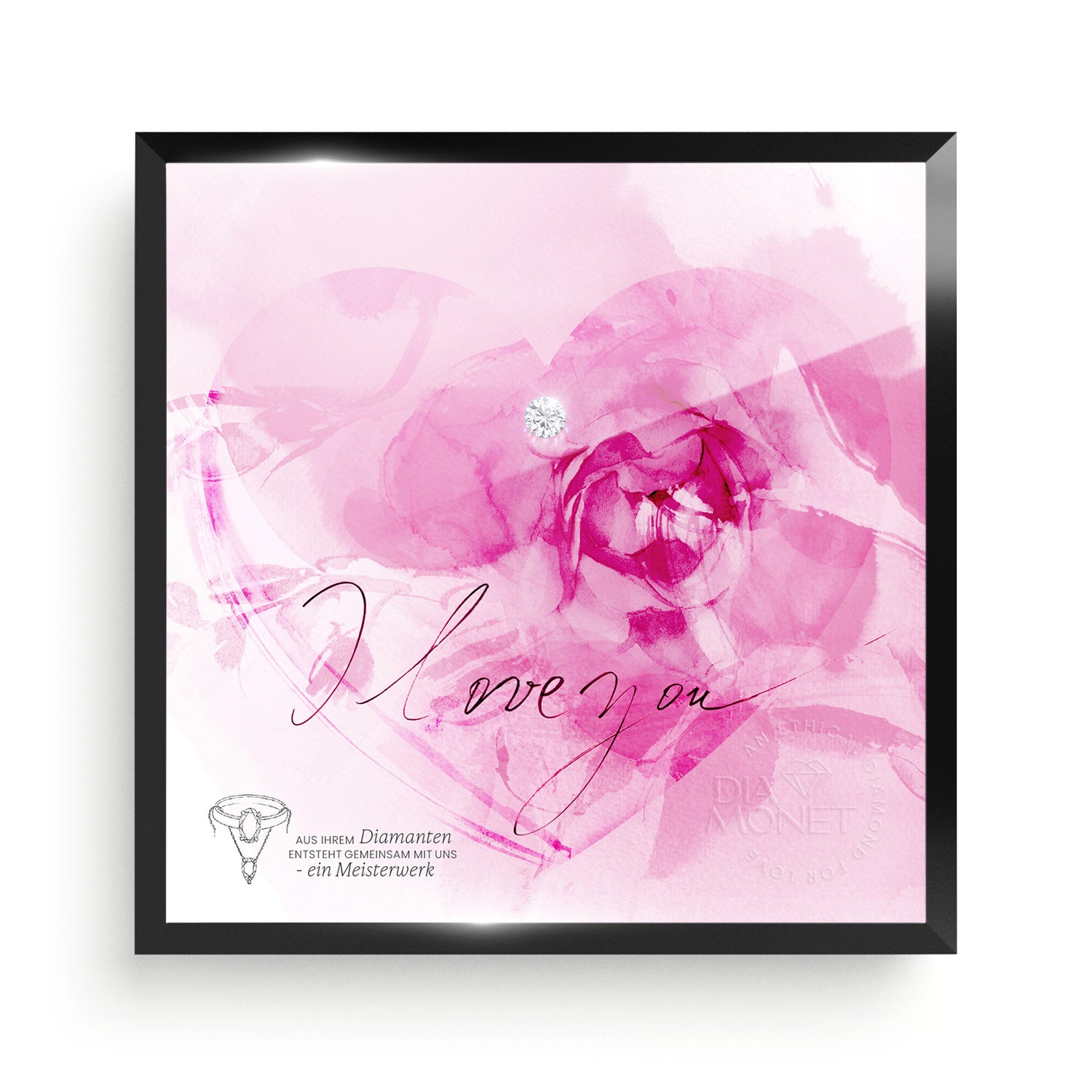 THE PRESENT "Love in Bloom" im Aluminium Rahmen schwarz