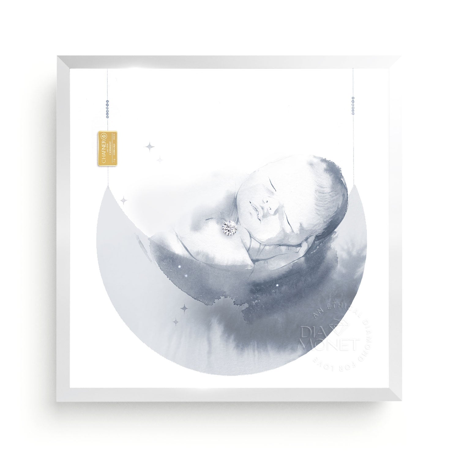 THE PRESENT "Babymoon" im Aluminium Rahmen silberweiß