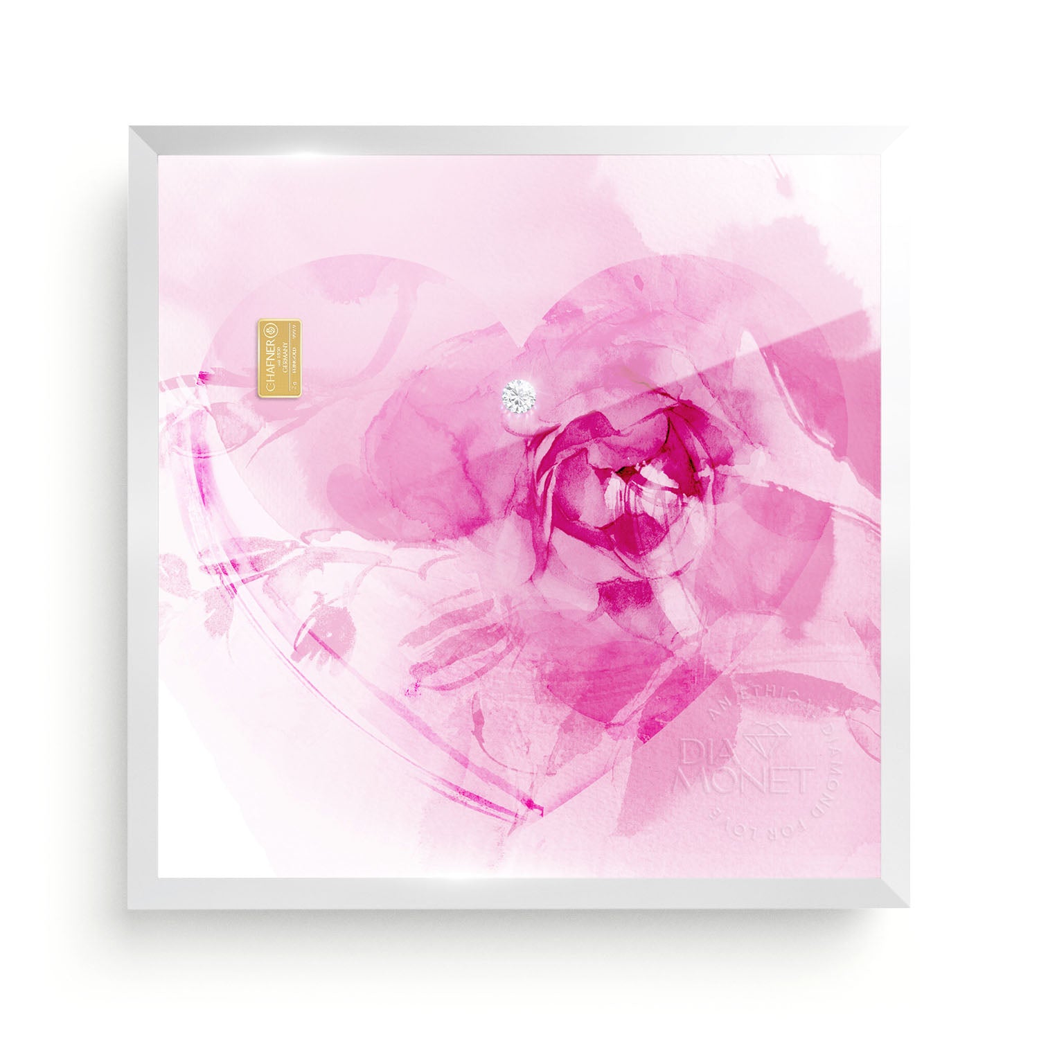 THE PRESENT "Love in Bloom" im Aluminium Rahmen silberweiß