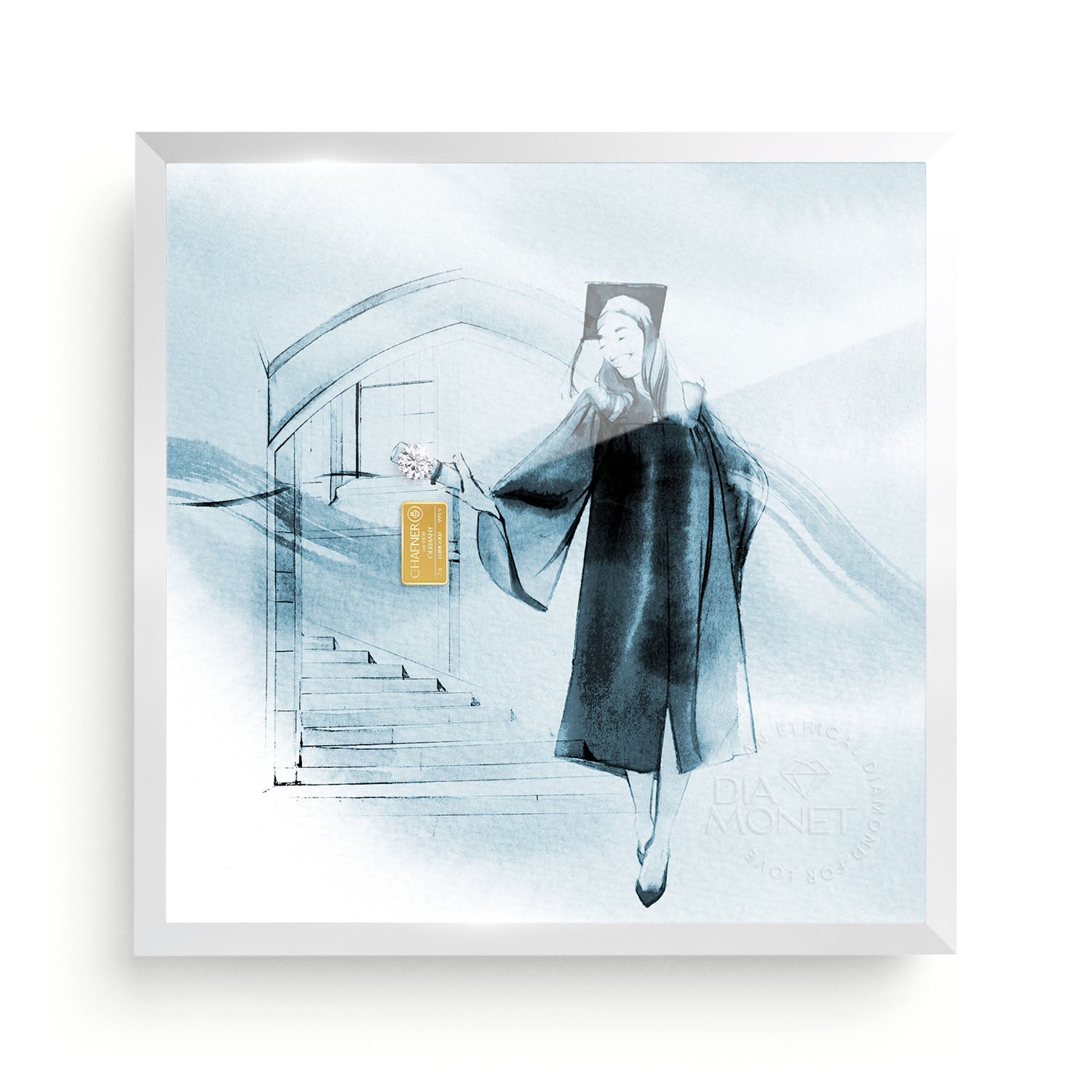 THE PRESENT "Bright Future" im Aluminium Rahmen silberweiß