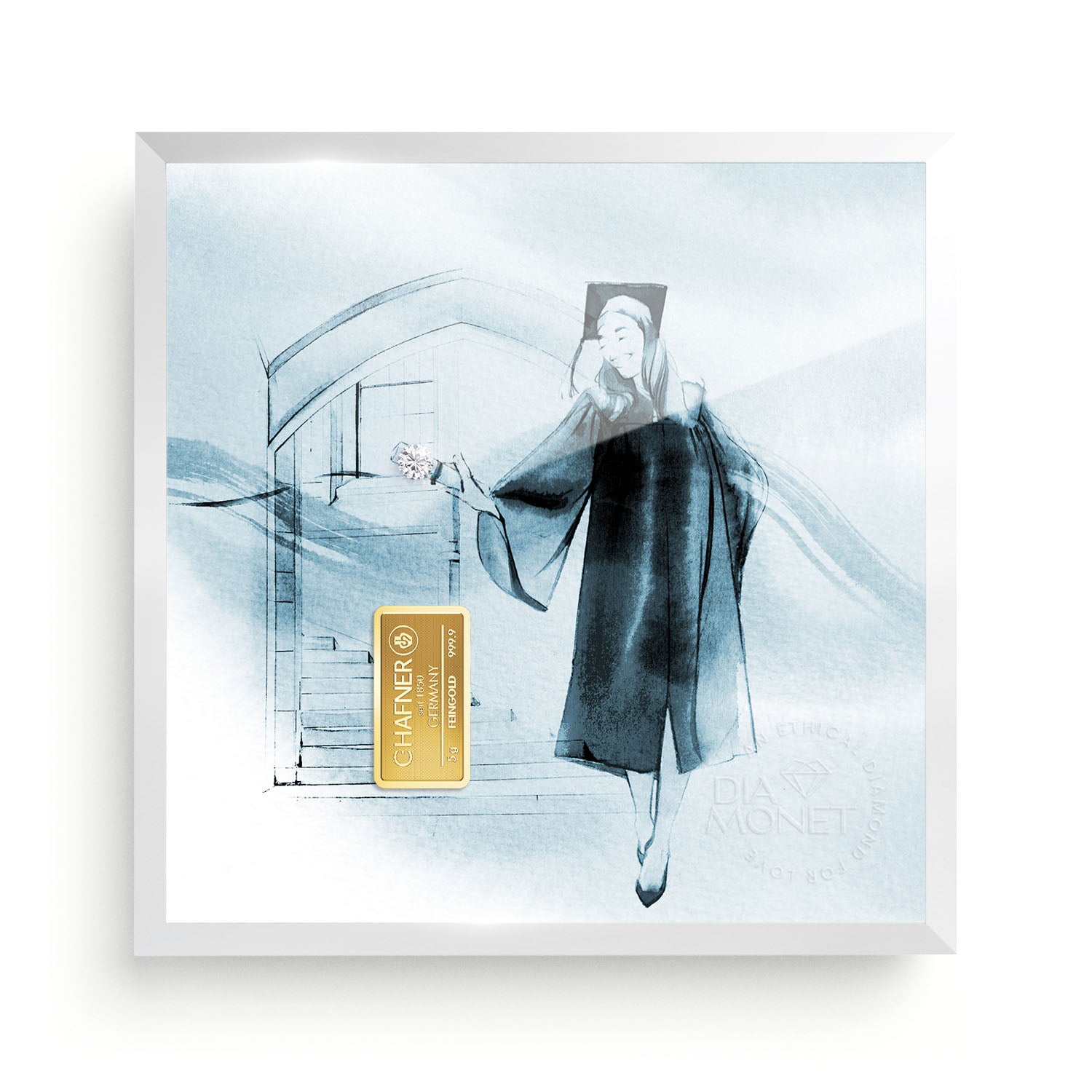 THE PRESENT "Bright Future" im Aluminium Rahmen silberweiß