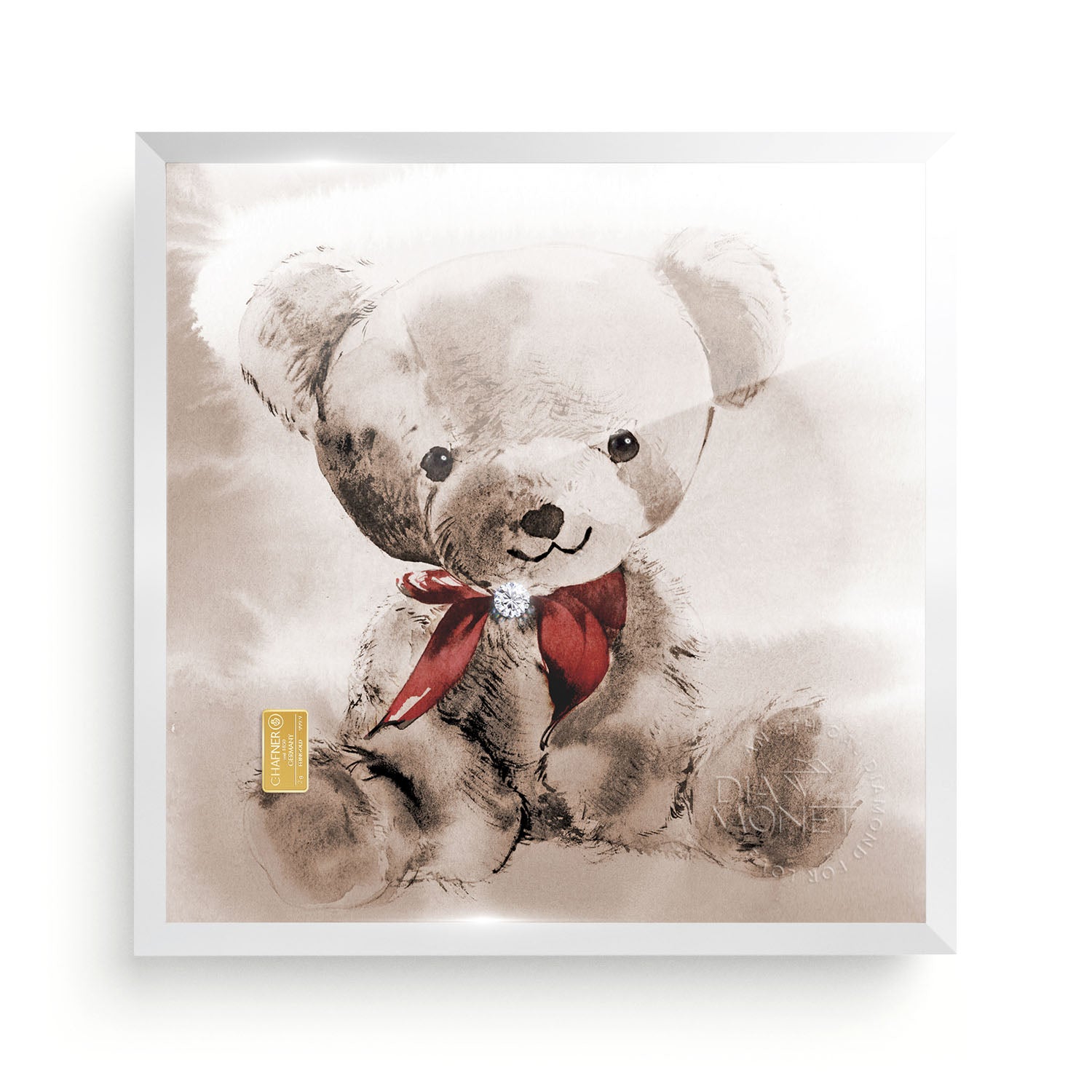 THE PRESENT "Teddy" im Aluminium Rahmen silberweiß