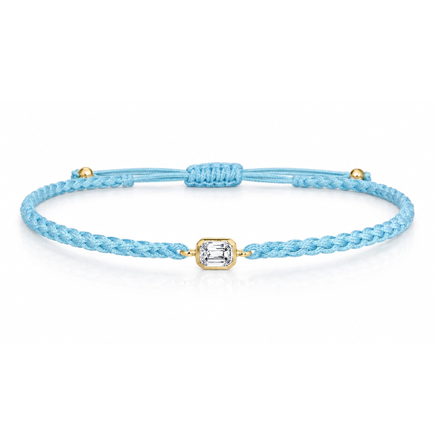 ELARA Textilarmband hellblau mit 0.20 ct. Lab Grown Diamond