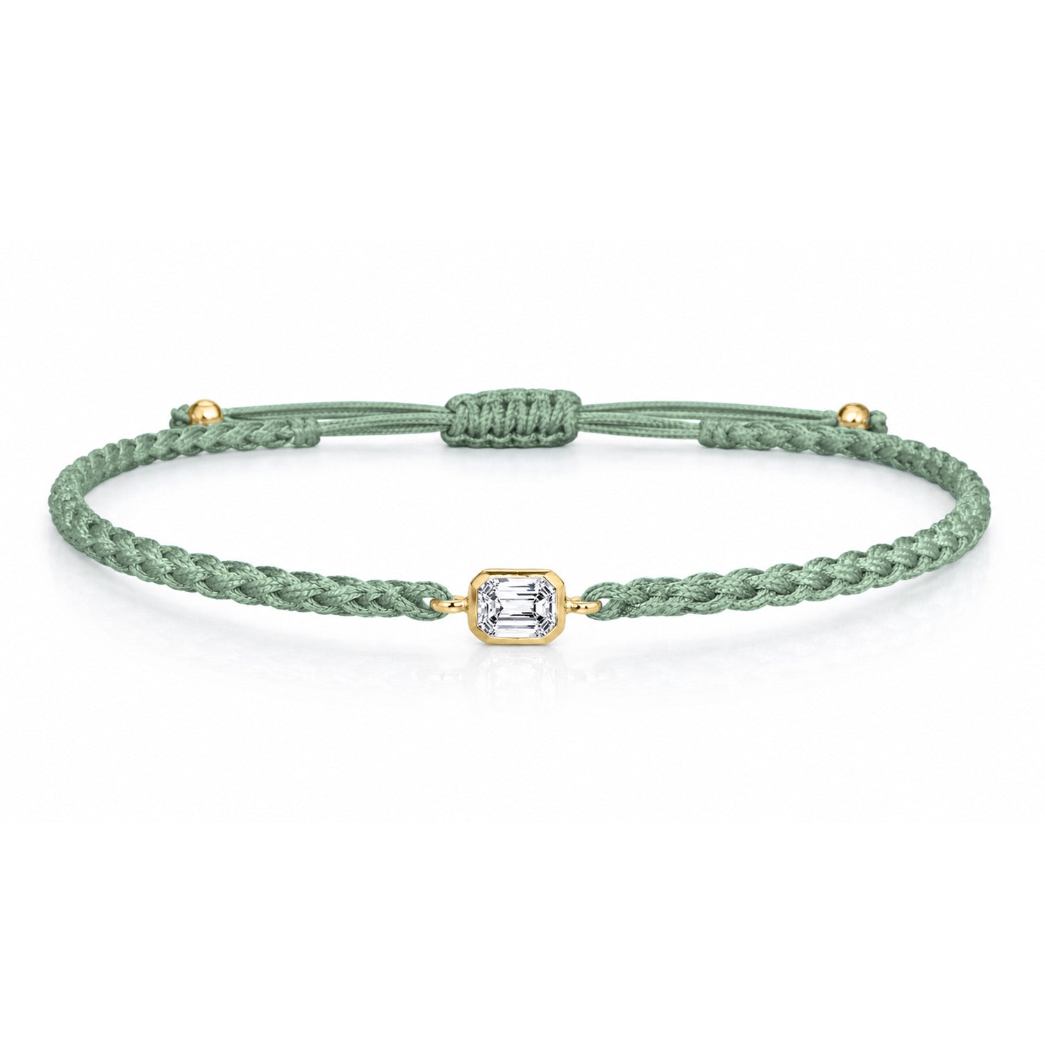 ELARA Textilarmband grün mit 0.20 ct. Lab Grown Diamond