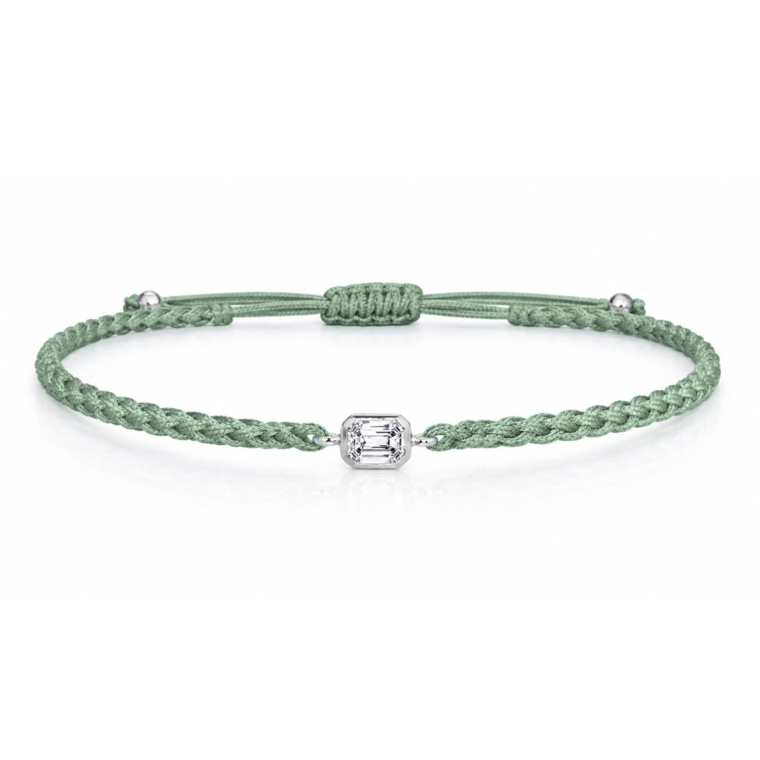 ELARA Textilarmband grün mit 0.20 ct. Lab Grown Diamond