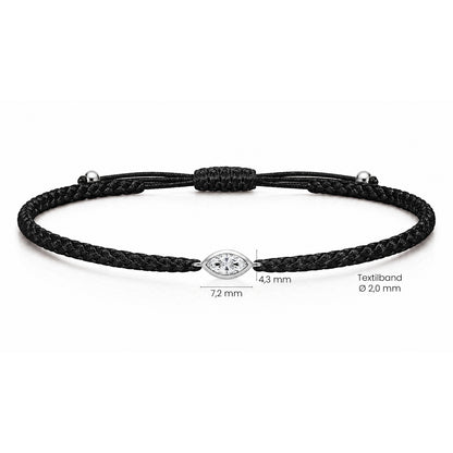 VELIA Textilarmband schwarz mit 0.20 ct. Lab Grown Diamond