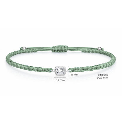 ELARA Textilarmband grün mit 0.20 ct. Lab Grown Diamond
