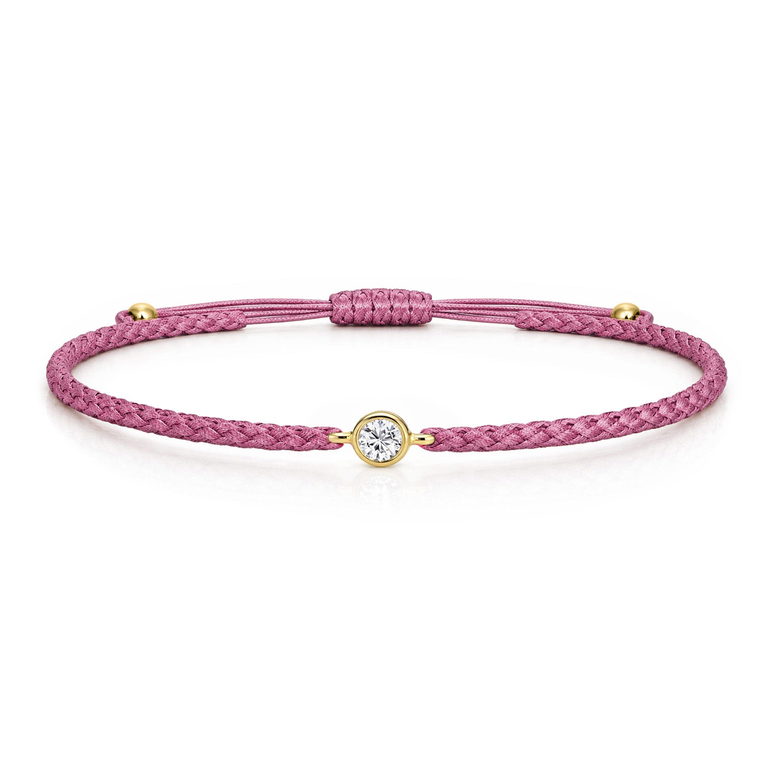 SOLEA Textilarmband berry mit 0.20 ct. Lab Grown Diamond