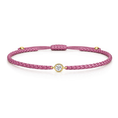 SOLEA Textilarmband berry mit 0.20 ct. Lab Grown Diamond