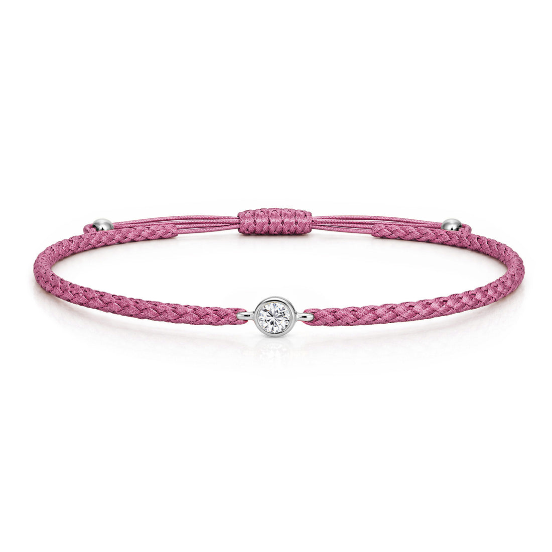 SOLEA Textilarmband berry mit 0.20 ct. Lab Grown Diamond