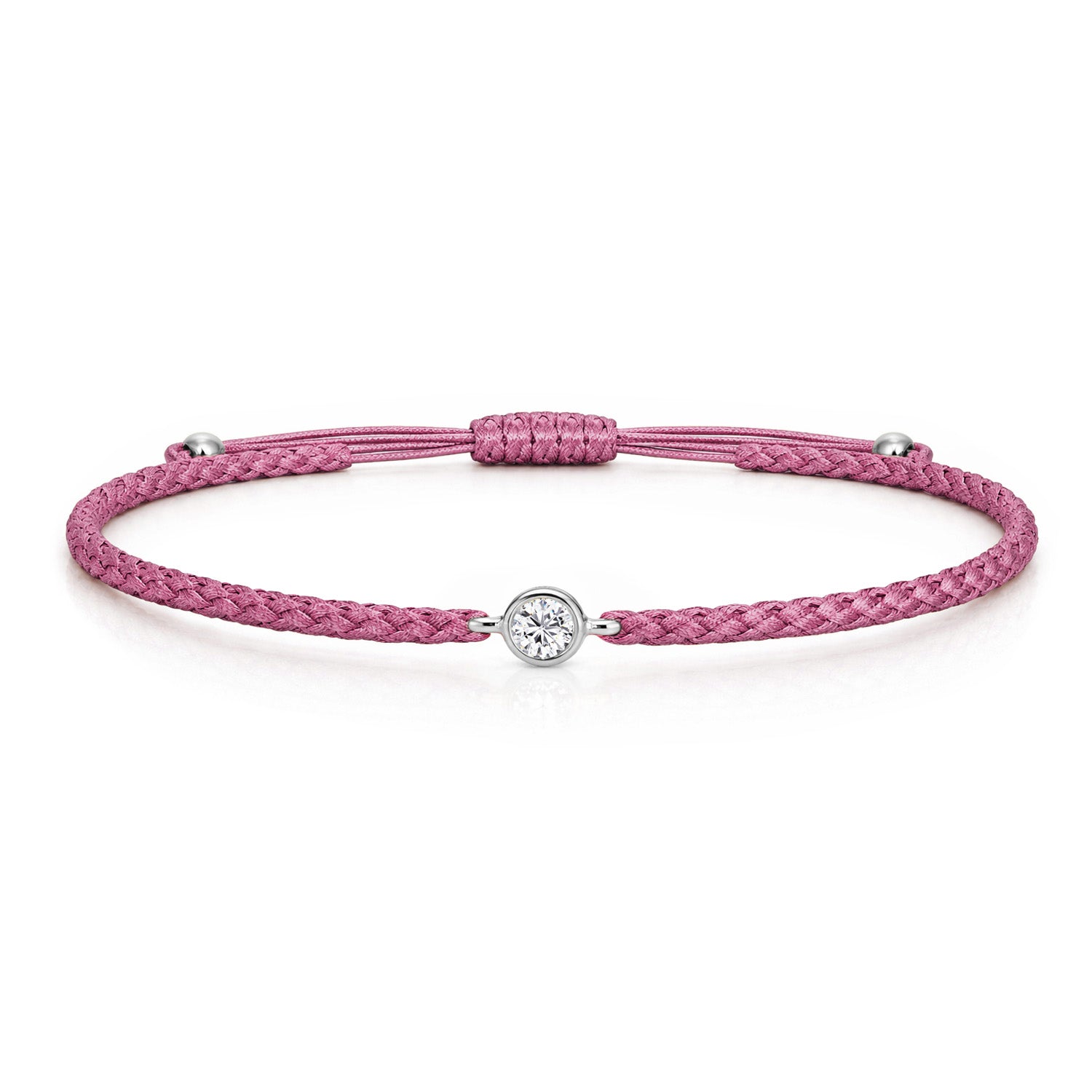 SOLEA Textilarmband berry mit 0.20 ct. Lab Grown Diamond