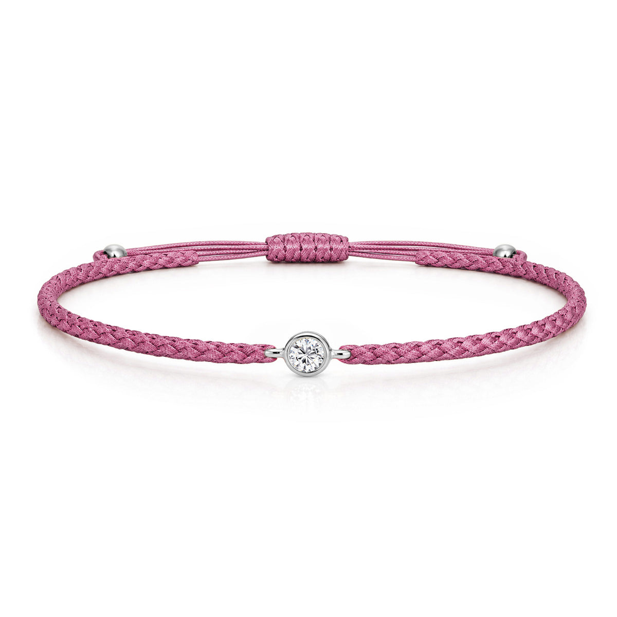 SOLEA Textilarmband berry mit 0.20 ct. Lab Grown Diamond