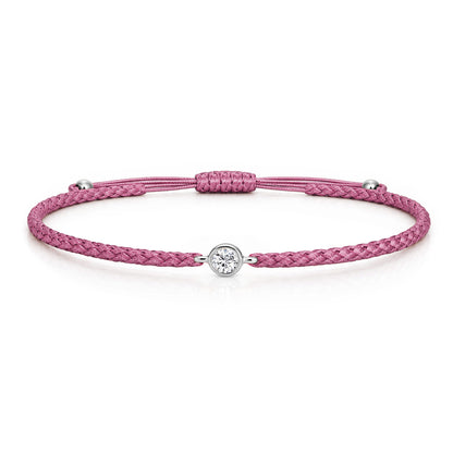 SOLEA Textilarmband berry mit 0.20 ct. Lab Grown Diamond