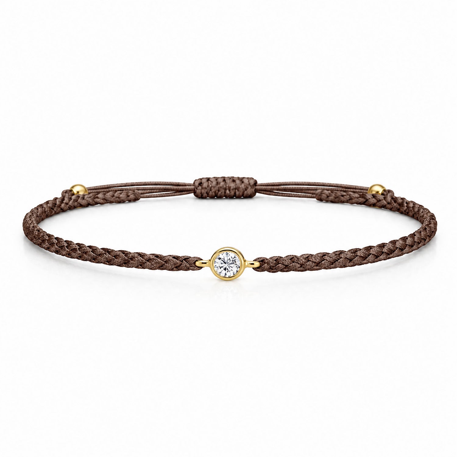 SOLEA Textilarmband braun mit 0.20 ct. Lab Grown Diamond