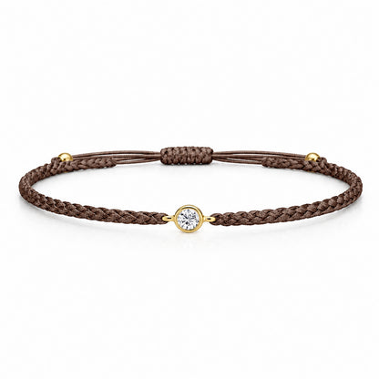 SOLEA Textilarmband braun mit 0.20 ct. Lab Grown Diamond
