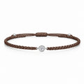 SOLEA Textilarmband braun mit 0.20 ct. Lab Grown Diamond