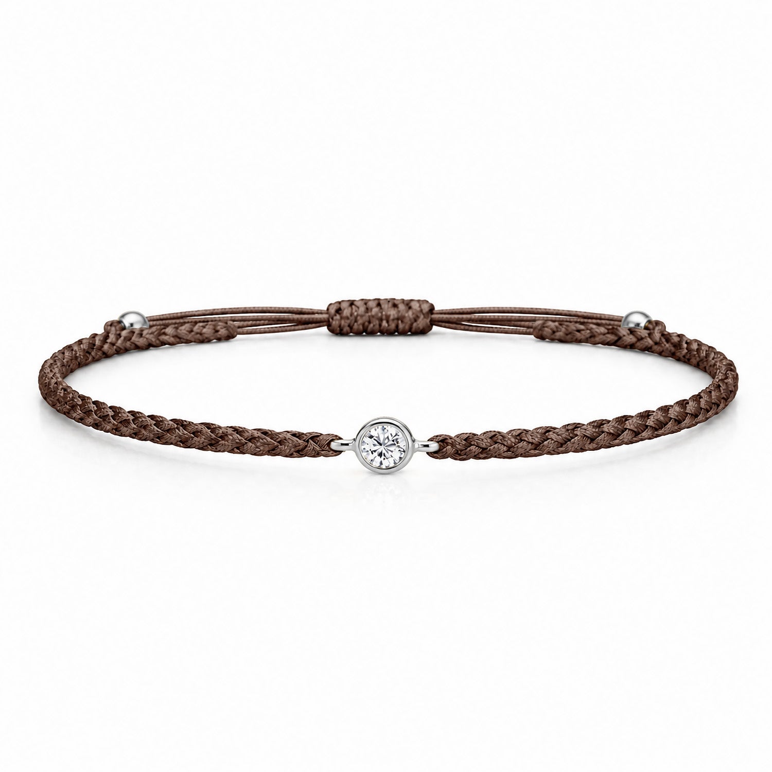 SOLEA Textilarmband braun mit 0.20 ct. Lab Grown Diamond