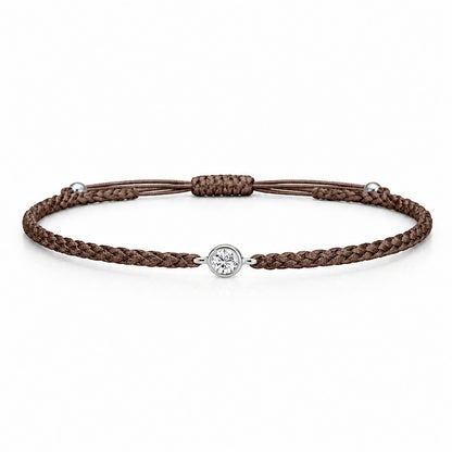 SOLEA Textilarmband braun mit 0.20 ct. Lab Grown Diamond