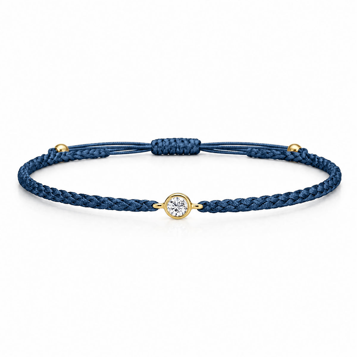 SOLEA Textilarmband dunkelblau mit 0.20 ct. Lab Grown Diamond