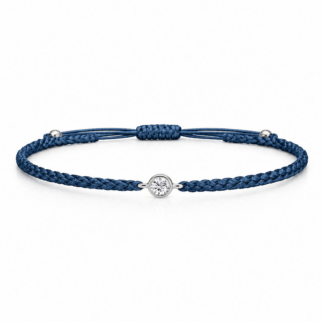 SOLEA Textilarmband dunkelblau mit 0.20 ct. Lab Grown Diamond