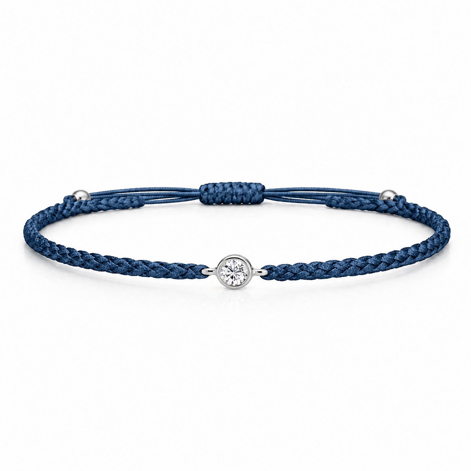 SOLEA Textilarmband dunkelblau mit 0.20 ct. Lab Grown Diamond
