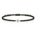 SOLEA Textilarmband dunkelgrün mit 0.20 ct. Lab Grown Diamond