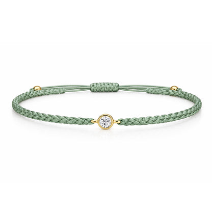 SOLEA Textilarmband grün mit 0.20 ct. Lab Grown Diamond