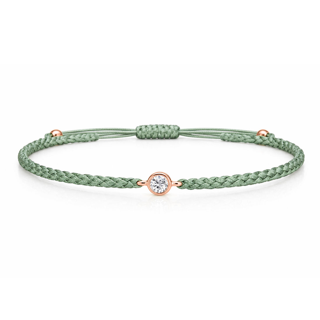 SOLEA Textilarmband grün mit 0.20 ct. Lab Grown Diamond