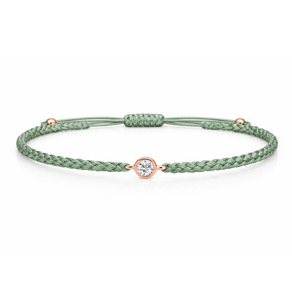 SOLEA Textilarmband grün mit 0.20 ct. Lab Grown Diamond