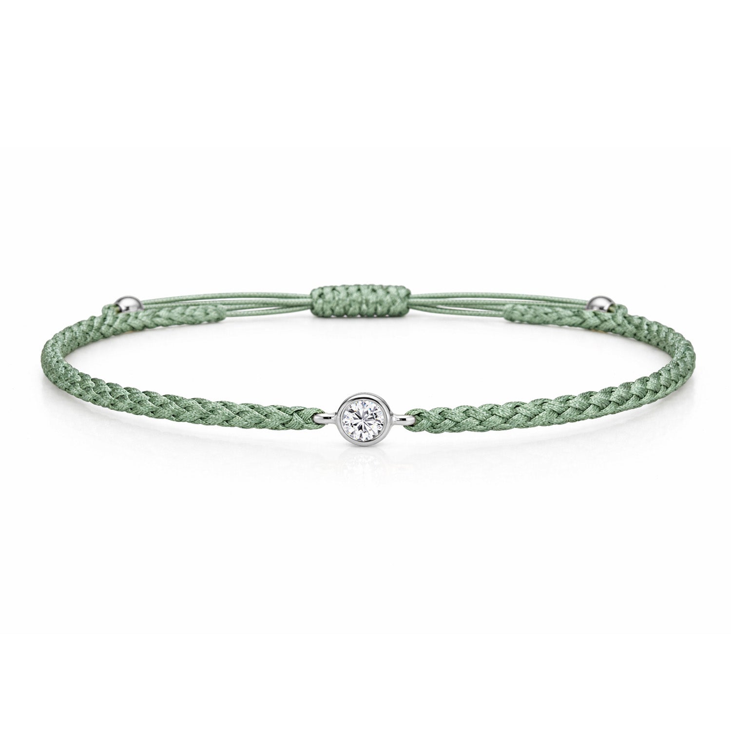 SOLEA Textilarmband grün mit 0.20 ct. Lab Grown Diamond